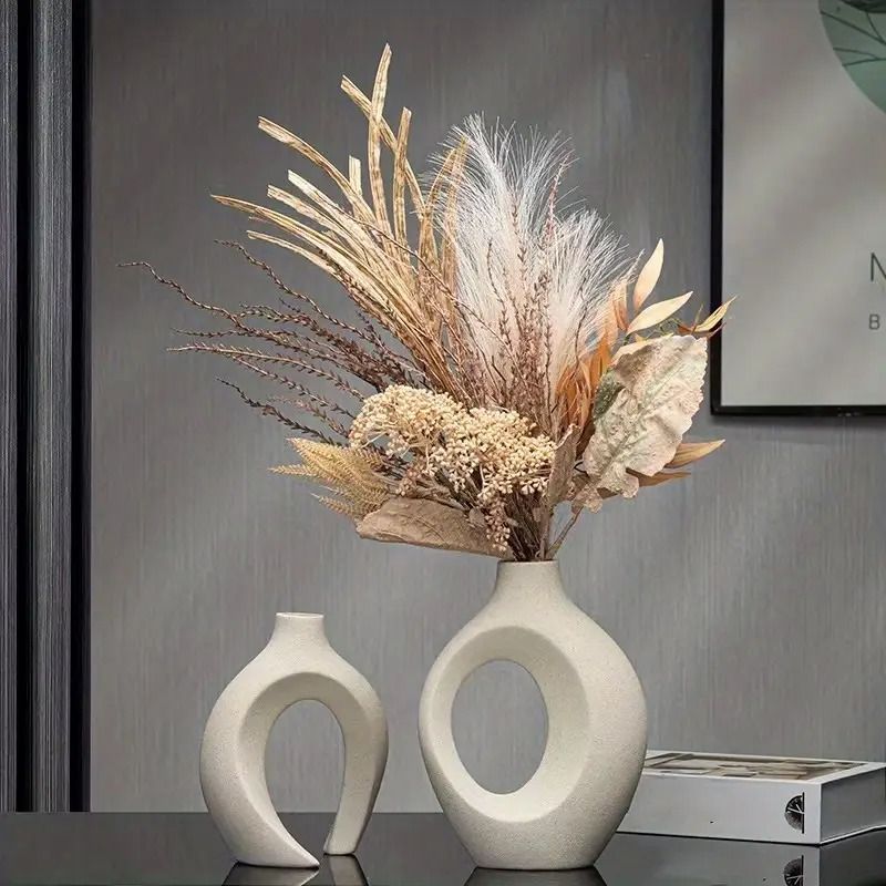 花瓶 フラワーベース 花器 磁器 セラミック ホワイト ペア オーナメント 小物 北欧 おしゃれ かわいい シンプル モダン 玄関 リビングルーム ダイニング 寝室 書斎 廊下 オフィス 卓上 デスク