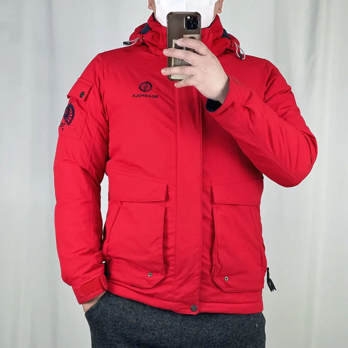 【雷市場（ポンジャン）商品韓国直送】 BEAN POLE(ビーンポール) ドーブ レッド ダックダウン ダウンジャケット 95 250115