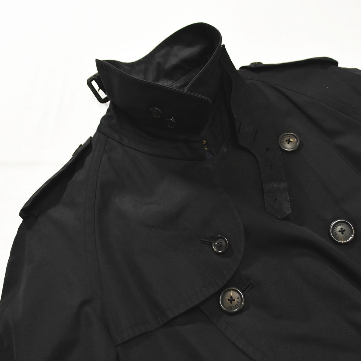 1-503.バーバリーロンドン トレンチコートブラック ライナー メンズ XXL 1-503.バーバリーロンドン トレンチコートブラック ライナー メンズ