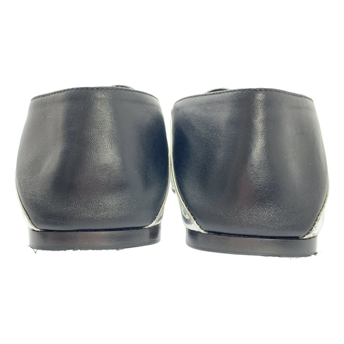 【美品】  sergio rossi / セルジオロッシ | SR1 スクエアトゥ メタルプレート フラットシューズ | 37 | シルバー | レディース Sergio Rossi - 【美品】 sergio rossi / セルジオロッシ | SR1