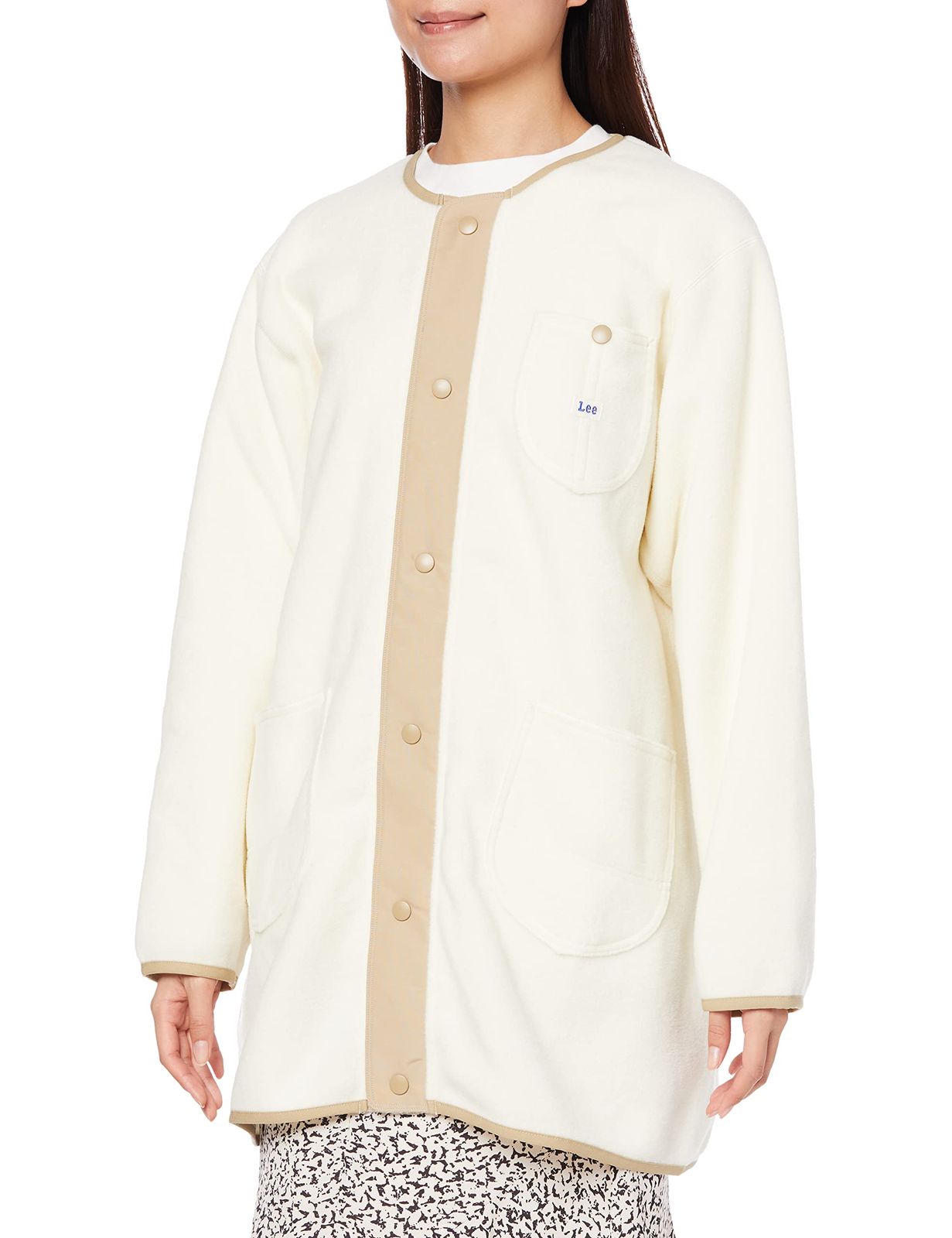 リー アウター FLEECE LONG COAT レディース オフホワイト