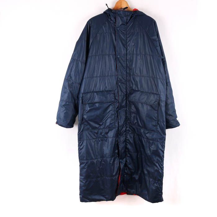 arena フード付きロング ベンチコート 紺 アリーナ ベンチコート