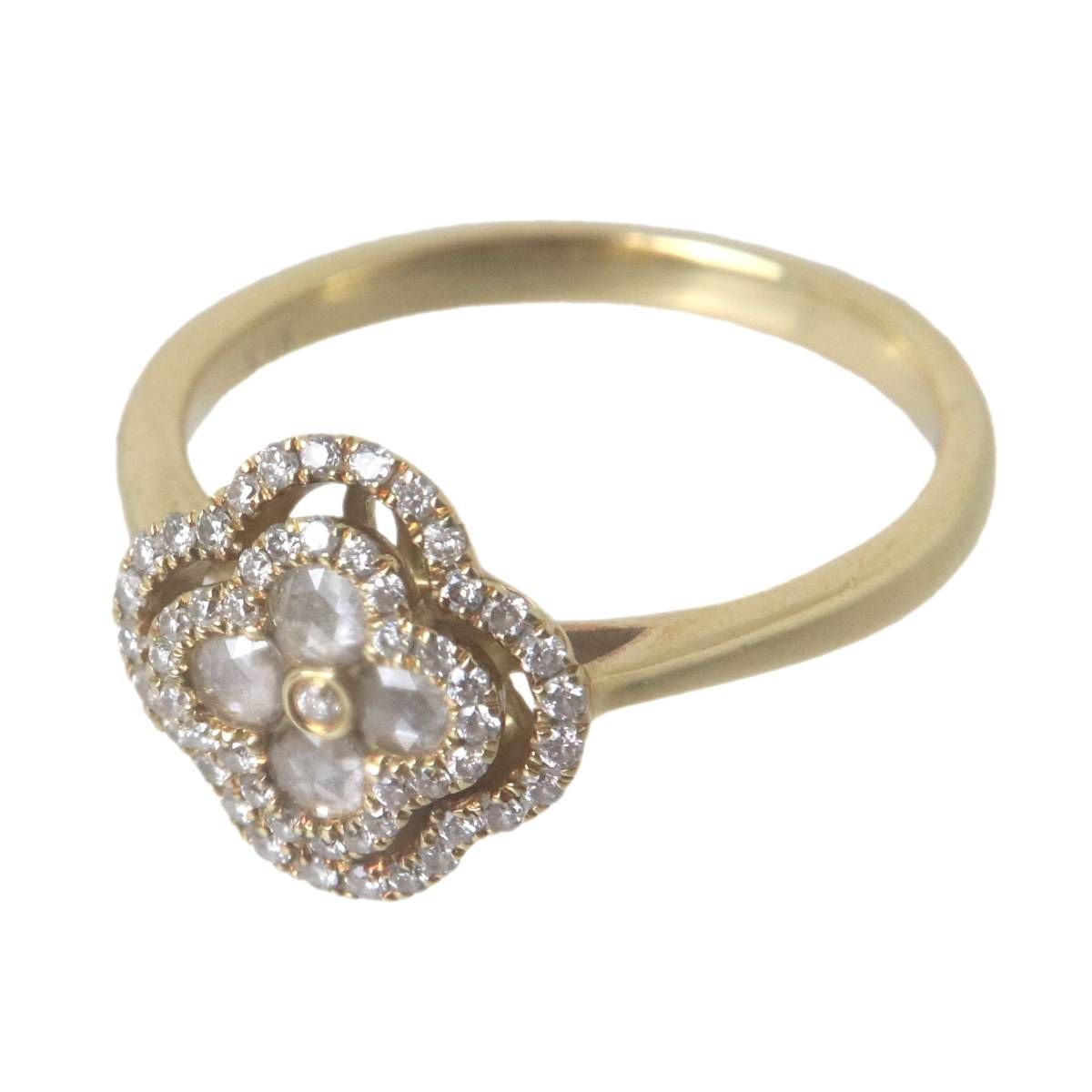 K18 フラワーモチーフ リング 18号 リング・指輪 フラワーモチーフ 花