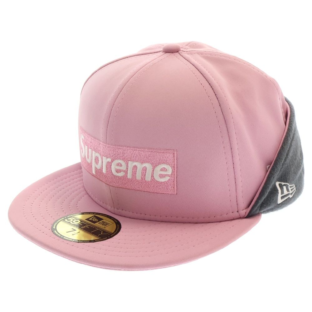 SUPREME (シュプリーム) 20AW ×NEW ERA WINDSTOPPER Earflap Box Logo ニューエラ ボックスロゴ ウィンドストッパー付キャップ ピンク/グレー