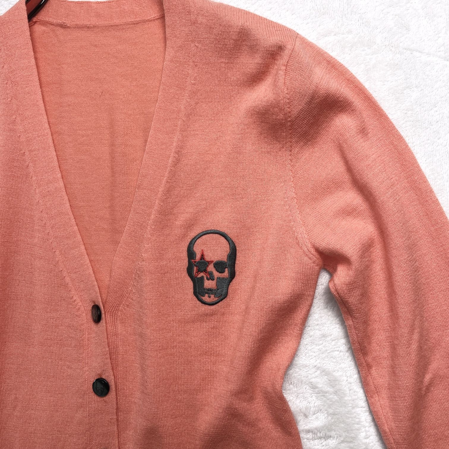 美品】ルシアンぺラフィネ カシミヤ100% Vネックカーディガン ライン