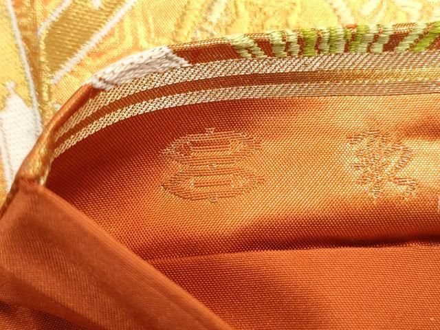 平和屋着物○西陣河村織物謹製・手織り 六通柄袋帯 唐織 歌楽殿 天井