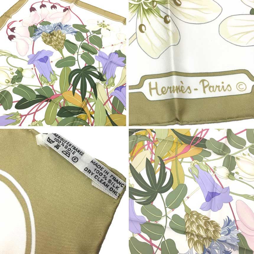 HERMES スカーフ Flora Graeca ギリシャの花 aq9376シルク100％ - www