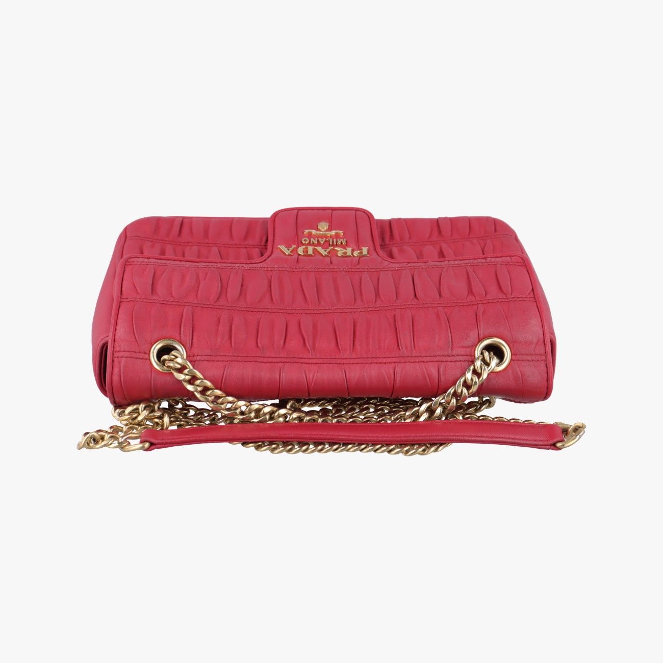 プラダPradaナッパ ゴーフルレッドレザー1BD235197|B