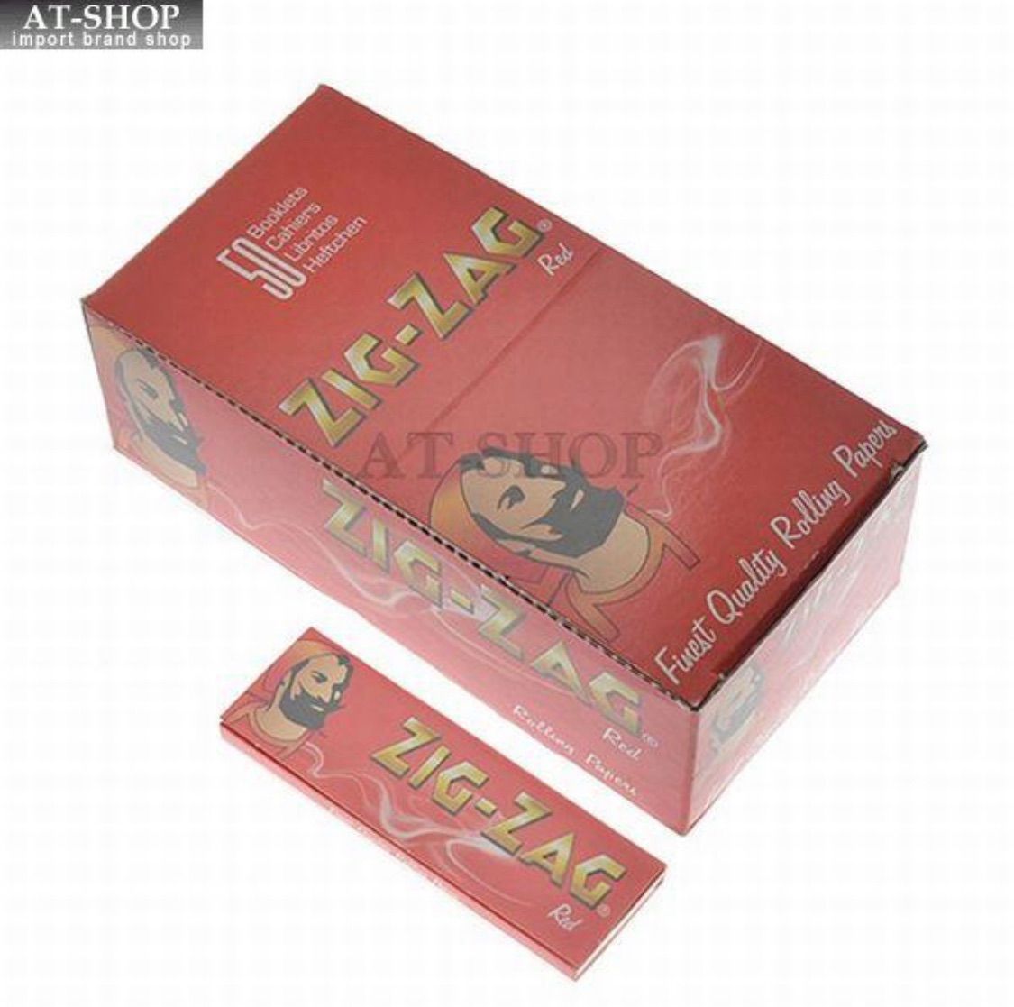 柘製作所 ZIG-ZAG ジグザグ レッドシングル ローリングペーパー 手巻きタバコ レギュラーサイズ 長さ69mm×幅36mm 1セット 50個入り #78830 tsuge ツゲ