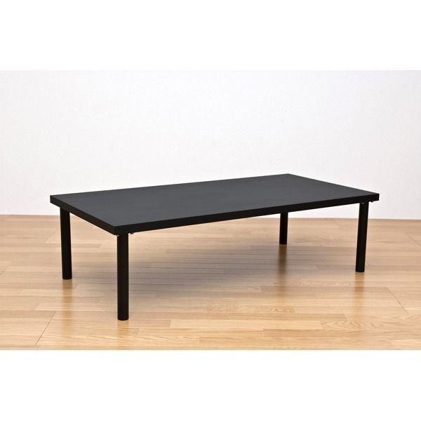 フリーローテーブル 作業台 PCデスク センターテーブル 長方形 幅120cm×奥行60cm 天板厚3cm ブラック 黒 代引不可