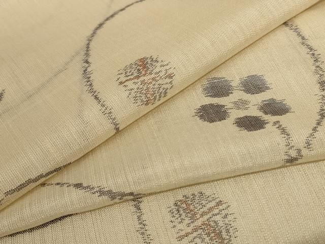 平和屋着物＊夏物 紗紬 花唐草文 ロング丈 正絹 逸品 AABB6791jd