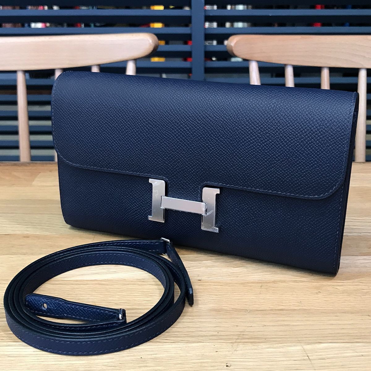 新品同様】 エルメス コンスタンストゥーゴー エプソン ブルーネイビー 
