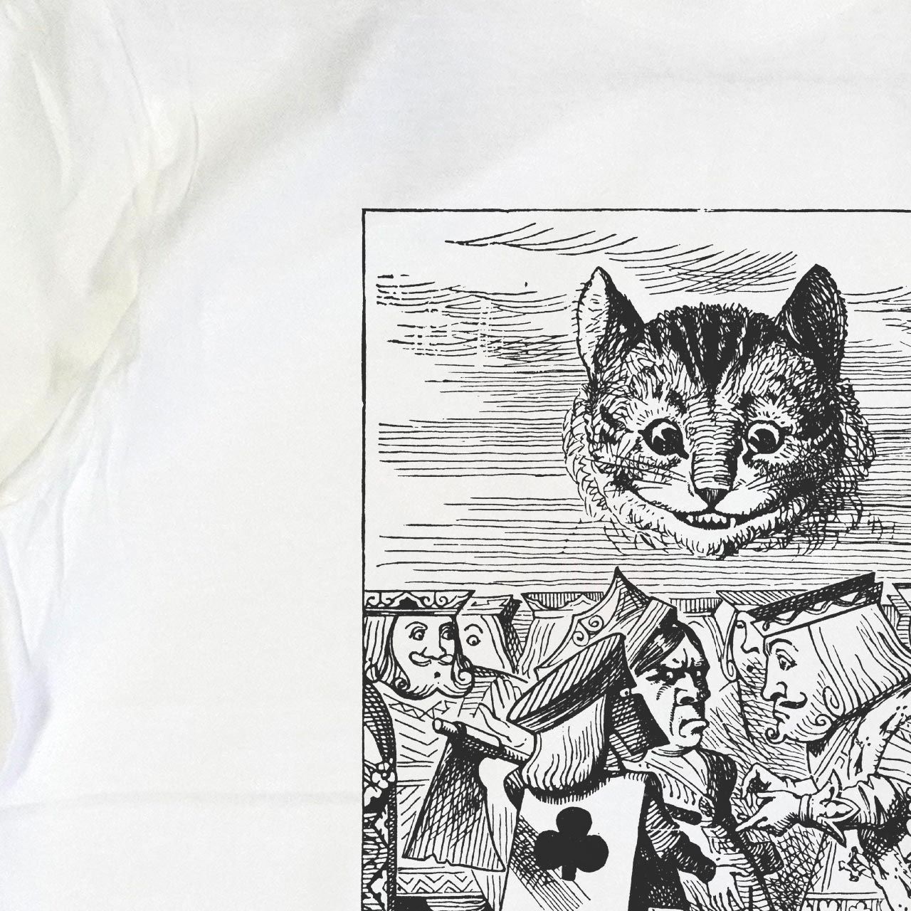 空中のチェシャ猫 不思議の国のアリス / ジョン・テニエル挿絵 半袖 白