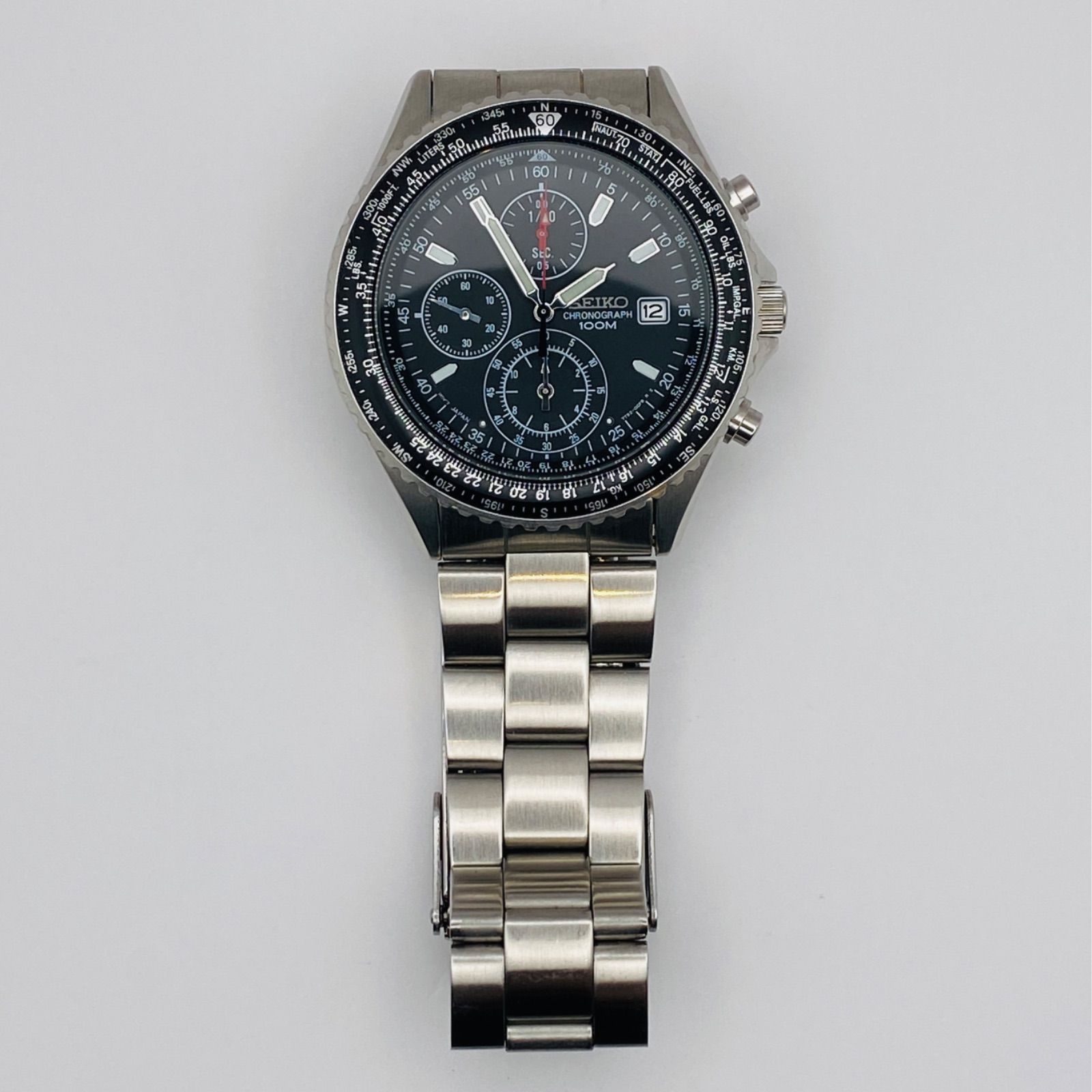 SEIKO Pilot Flightmaster Chronograph 100M Men's Wristwatch