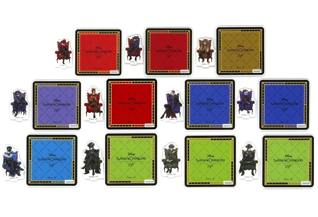 コースター 全11種セット ディズニー ツイステッドワンダーランド×OH MY CAFE 2025 アクリルスタンドコースター グロリアス マスカレード