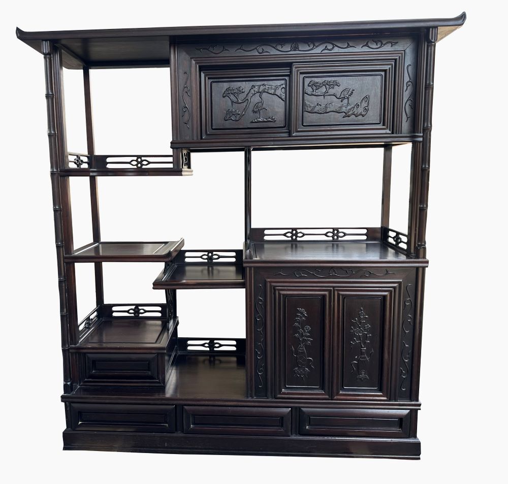 イギリスアンティーク 飾り棚 ガラスキャビネット オールドパイン