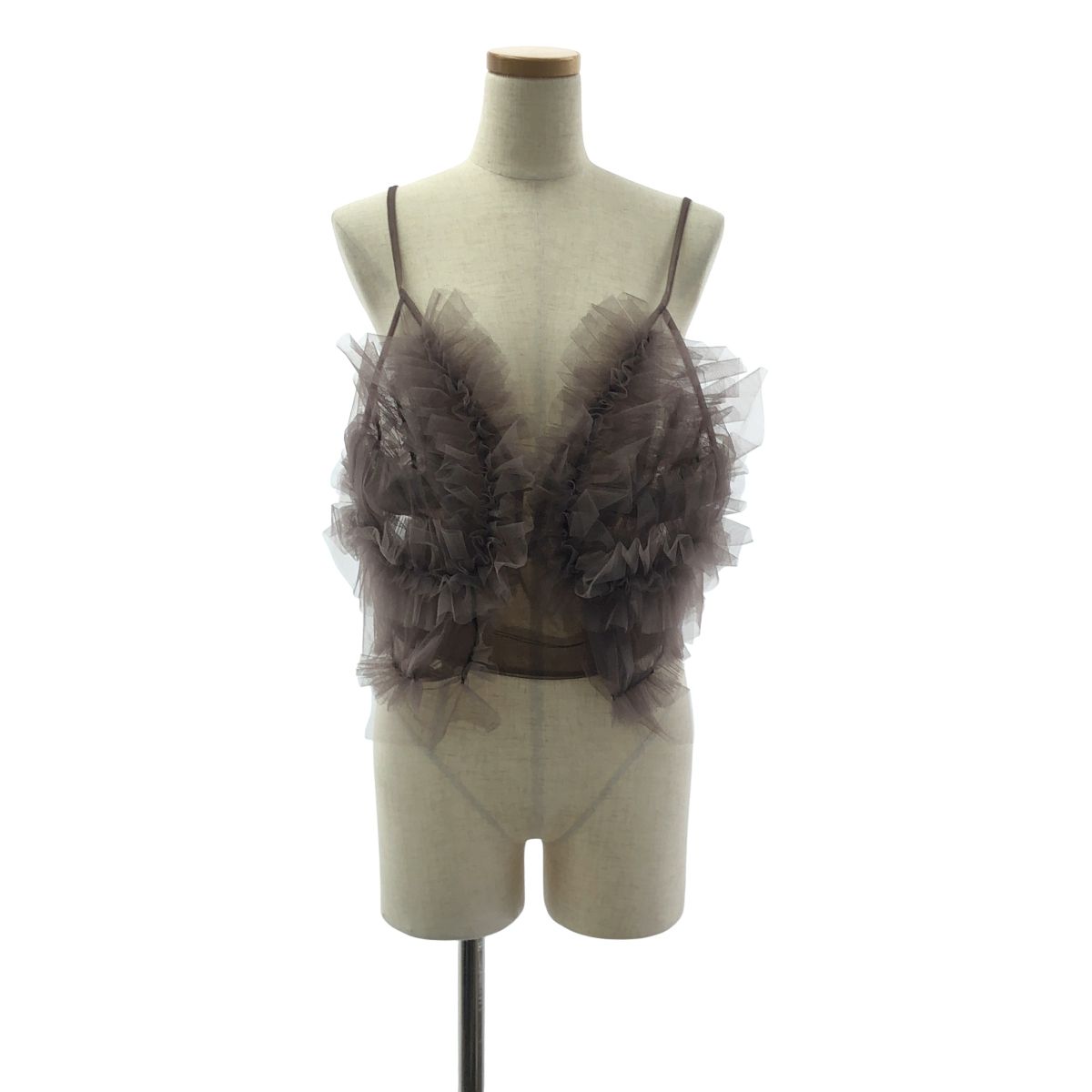 Chika Kisada | チカキサダ | tulle cami top | フリル チュール ビスチェ キャミソール トップス | ブラウン | レディース