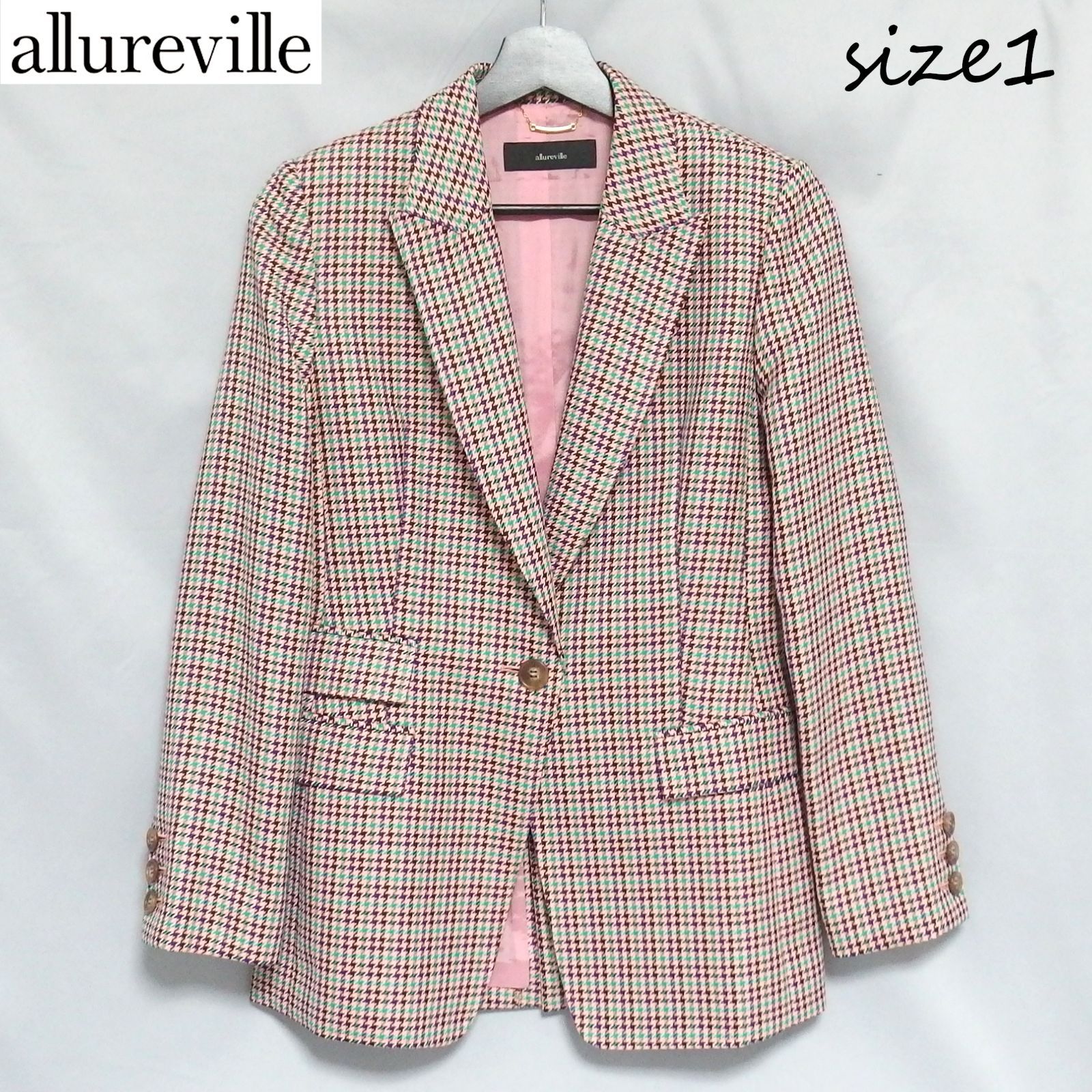 レディース 極美品☆allureville 千鳥格子柄 リオペルカラーチェック 