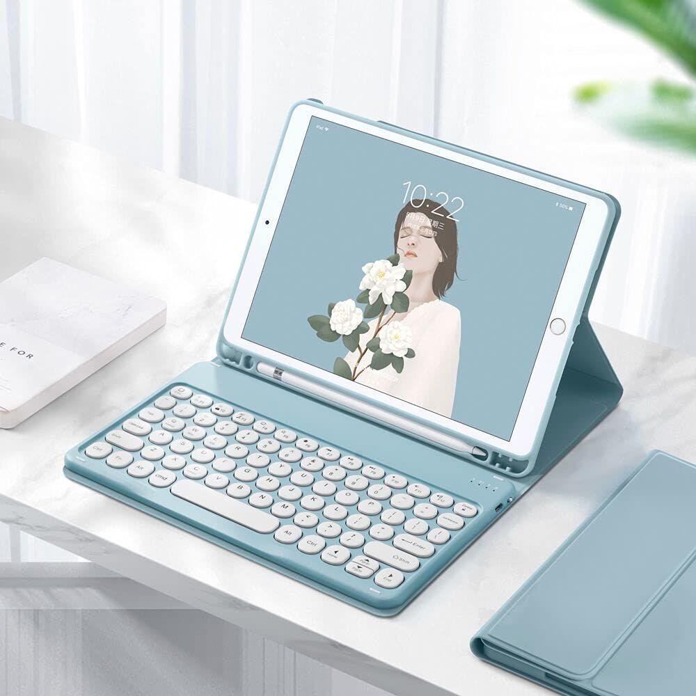 キーボードケース カラフル 9.7 丸型キー レディース Pro 可愛い iPad 