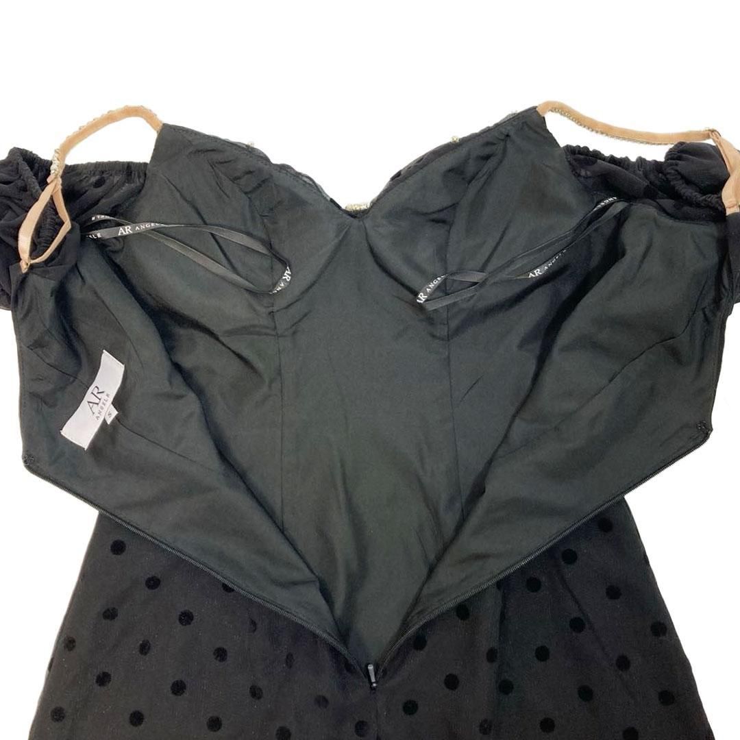 シフォンショルダーバストビジュードットフ