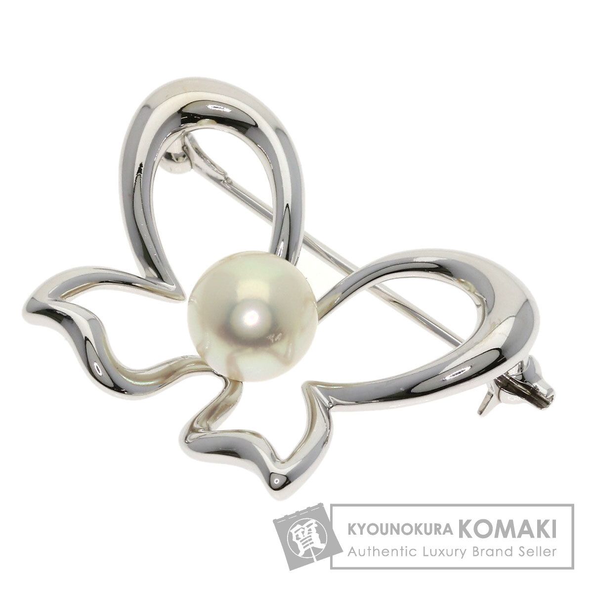 MIKIMOTO ミキモト パール 真珠 ブローチ K18WG レディース