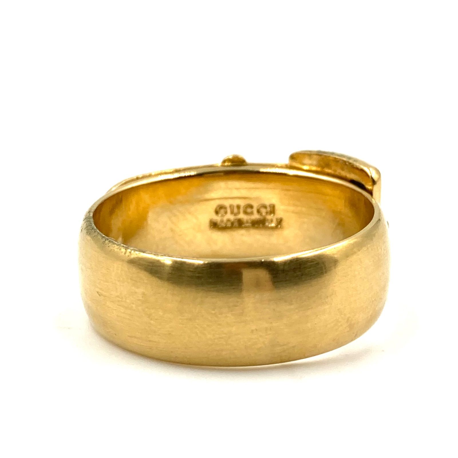 □美品□GUCCI グッチ スカーフリング ベルトモチーフ ゴールド