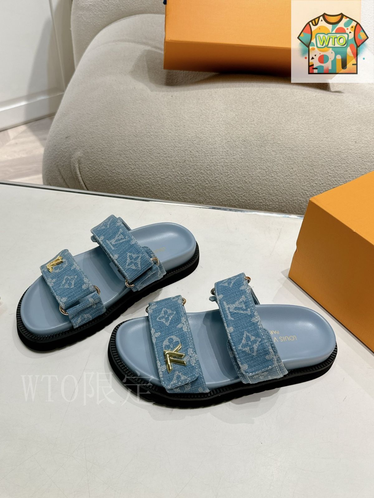 【爽やかなツートンカラー】LV サンセット コンフォートサンダル Louis Vuitton ルイ・ヴィトン サンセット コンフォート