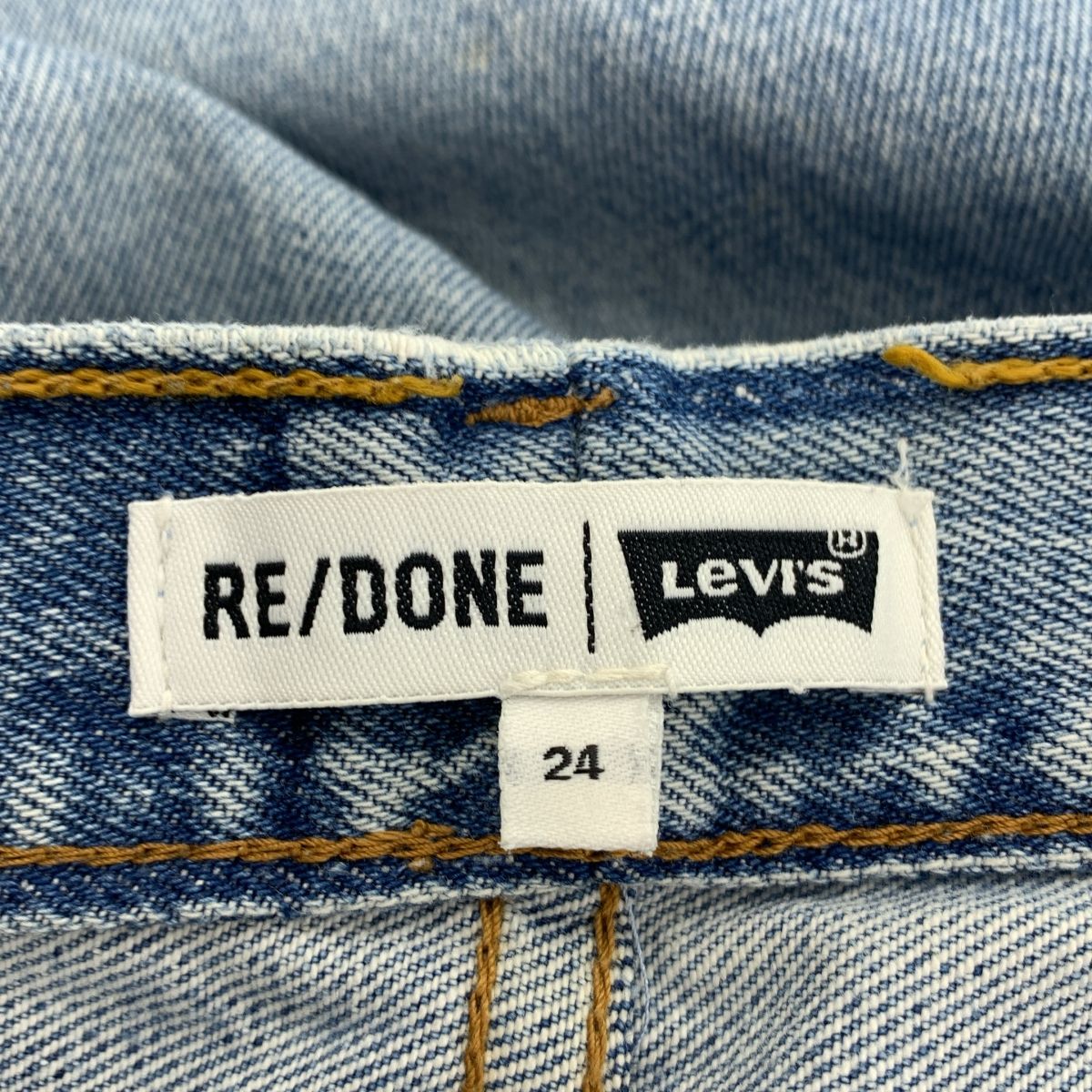 RE DONE リダン ×Levi s 501 再構築 ペイント カットオフ フ パンツ 24 インディゴ レディース DECORATOM_COM_BR