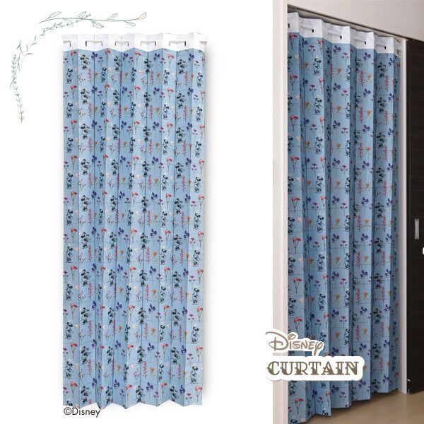 アコーディオンカーテン　目隠し　間仕切り　ディズニー　Disney　ミニー ボタニカルフラワー　96x200cm　日本製　カーテン