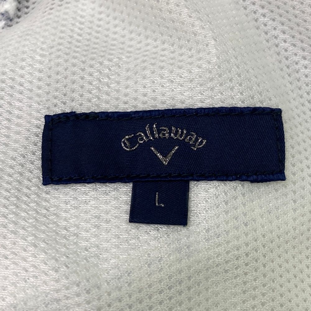 サイズ：L CALLAWAY キャロウェイ  裏地付き ニットジャケット チェック柄 ホワイト系 [240101448261] ゴルフウェア メンズ ストスト サイズ：L CALLAWAY キャロウェイ 裏地付き ニットジャケット