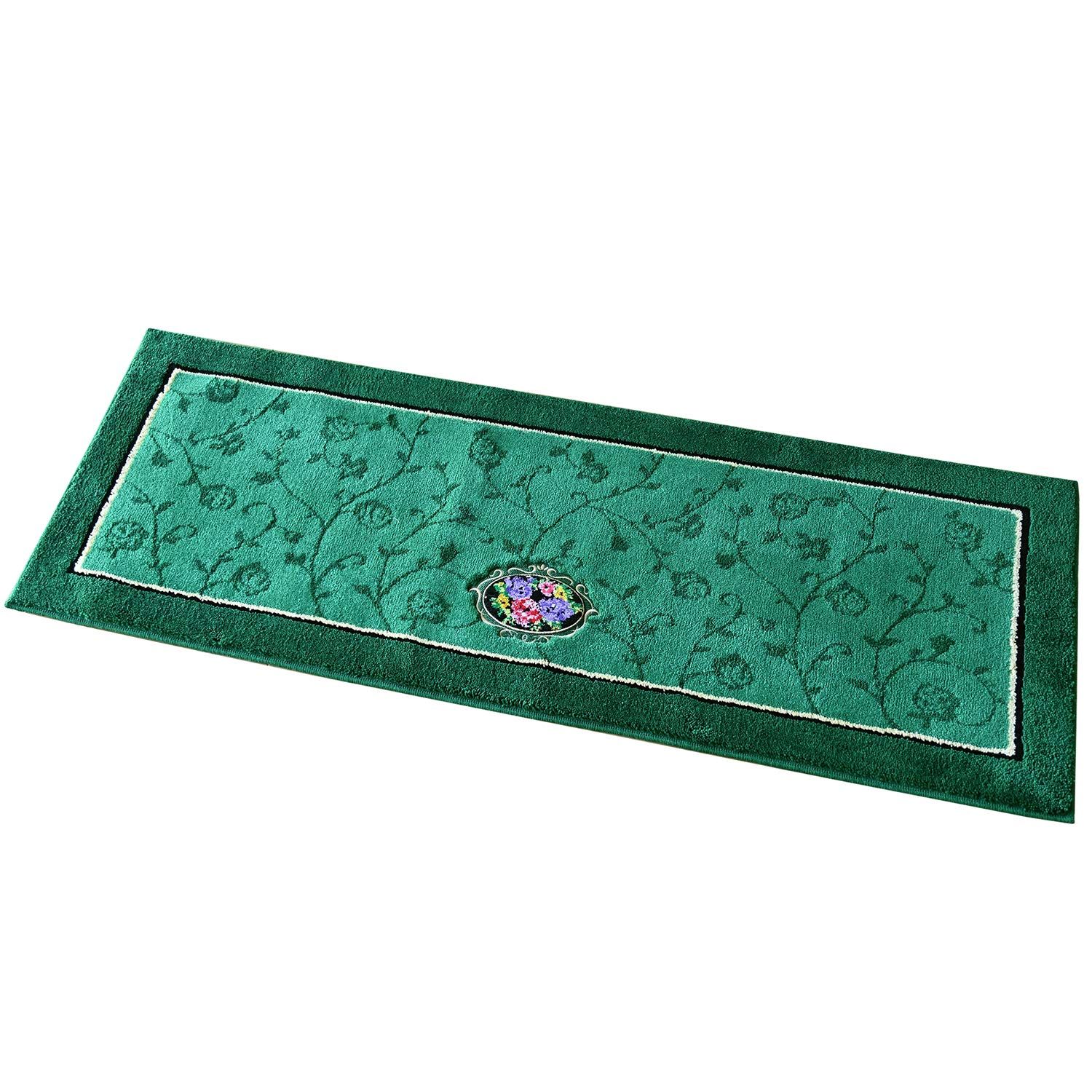 オカ OKA シェニールロゼ キッチンマット 約45cm×120cm グリーン 日本製 吸着 ウィルトン