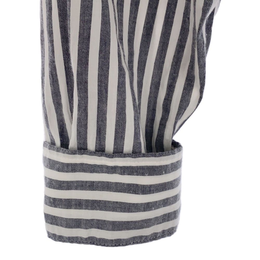 ほぼ未使用✨　ラコステ　長袖シャツ　ストライプ　グレー　綺麗め　ストレッチ ラコステ　ストライプシャツ　ユニセックス　古着好き　刺繍ロゴ　M 長袖シャツ