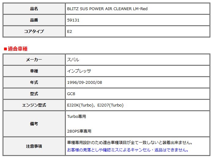 ブリッツ コアタイプ