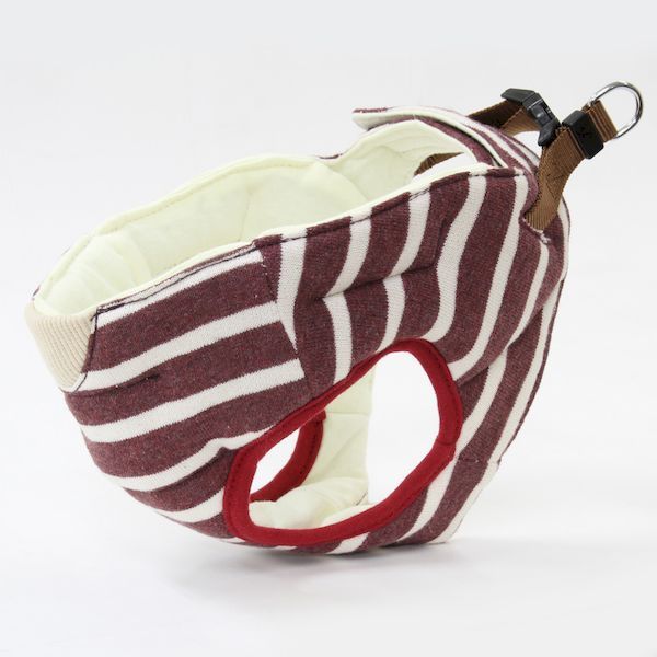 【新品・7営業日以内発送】ペティオ W25026 7歳からのやさしいハーネス ボーダー S レッド【沖縄離島販売不可】