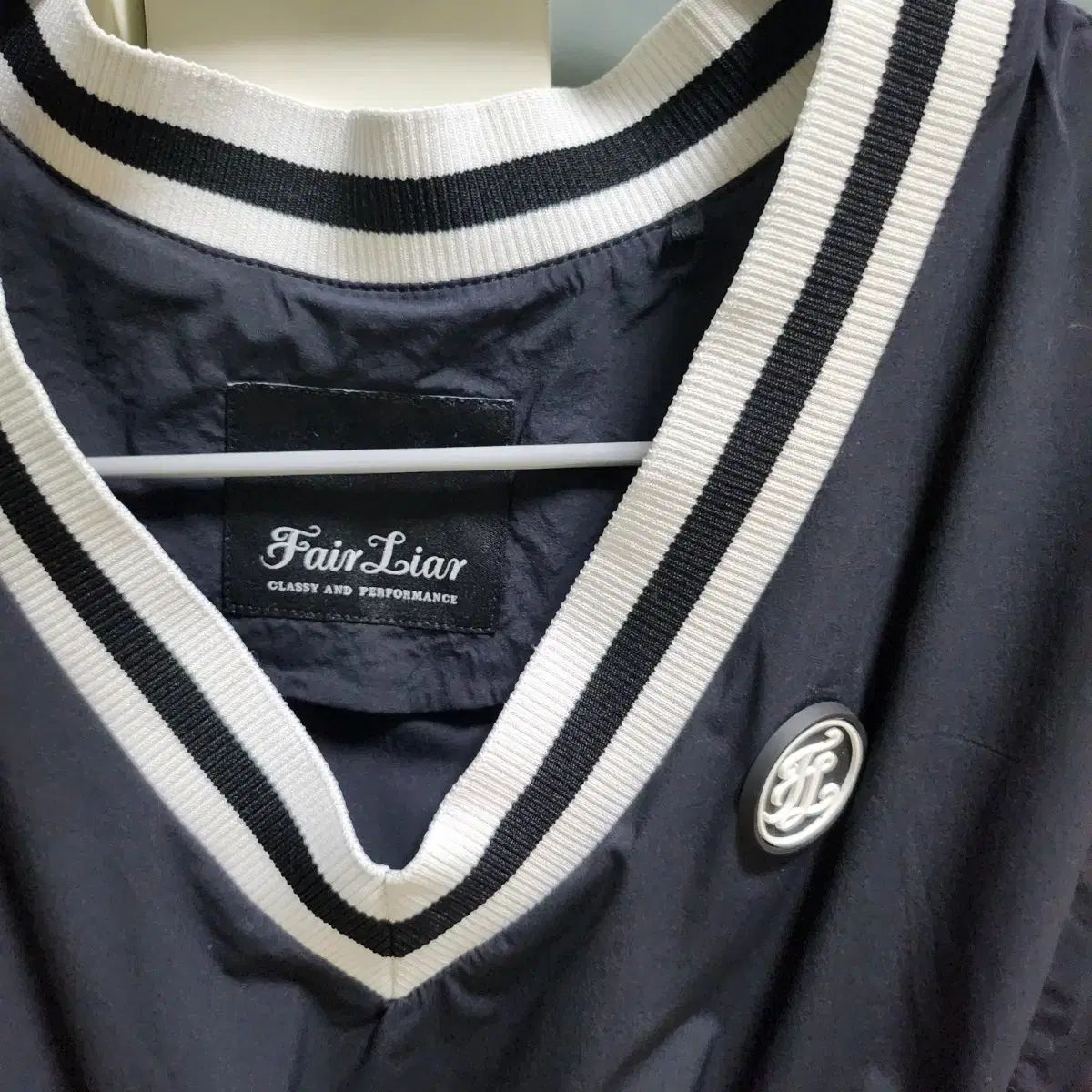ゴルフFair Liar ブラックニットセットアップ＋ベルトバック
