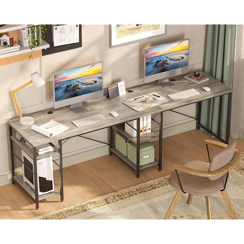 色: ビンテージ】Bestier pcデスク 幅140cm パソコンデスク