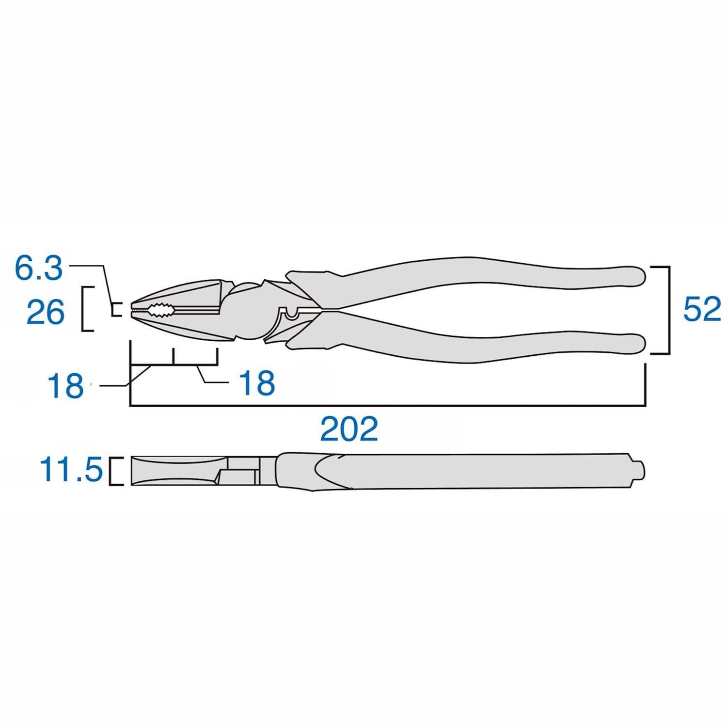 人気商品】3020N-200BG 200mm バリ処理機能付き 黒金 偏心パワーペンチ