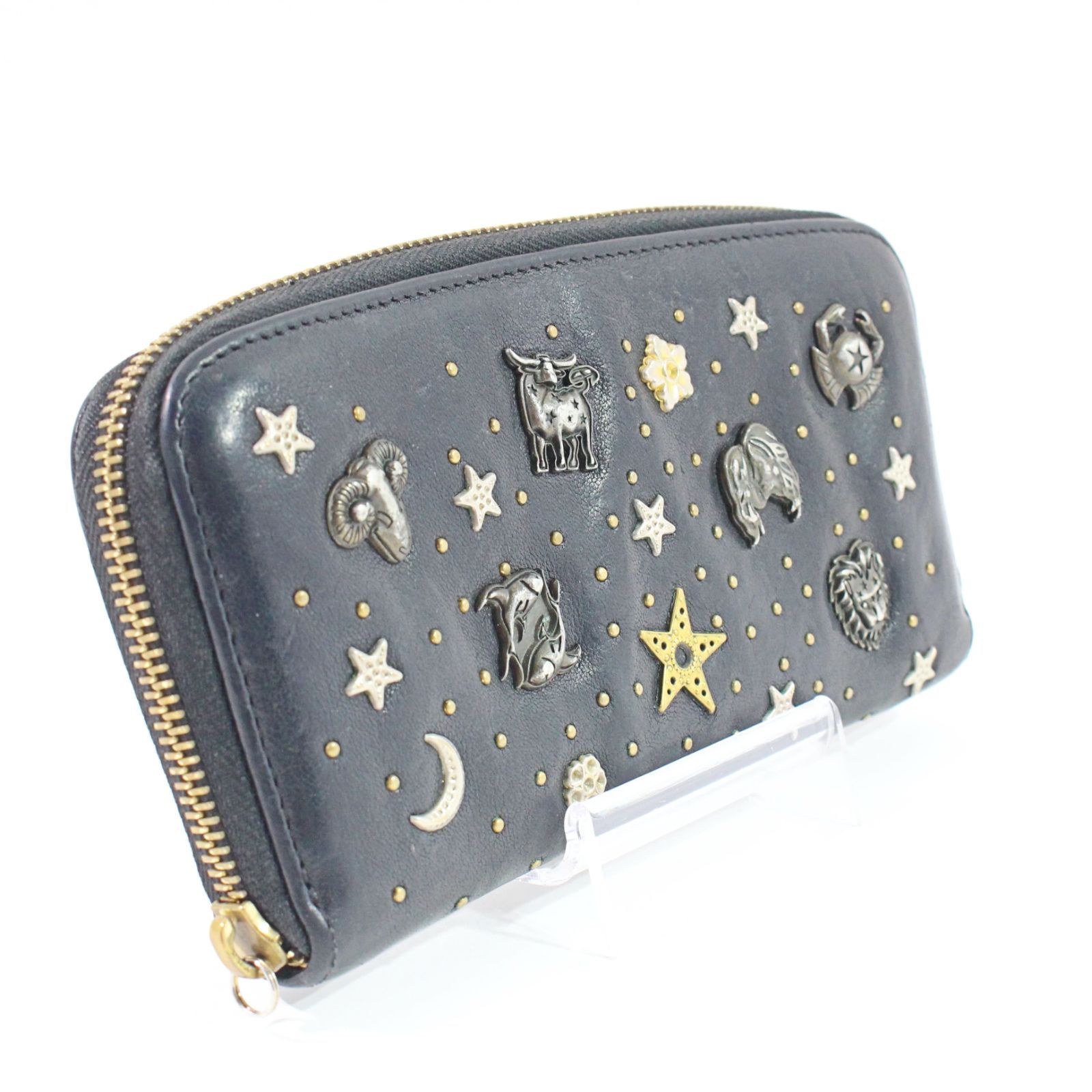 JIMMY CHOO ジミーチュウ 長財布 星座スタッズ ブラック レザー - メルカリ 