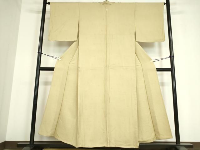 平和屋着物□上質な色無地 舞花地紋 卵色 正絹 逸品 AAAY3667mf