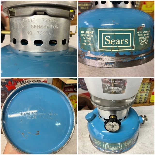【希少】Searsシアーズ：72215シングルマントルランタン 1971年4月製 希少Searsシアーズ：72215シングルマントルランタン 1971年4月製