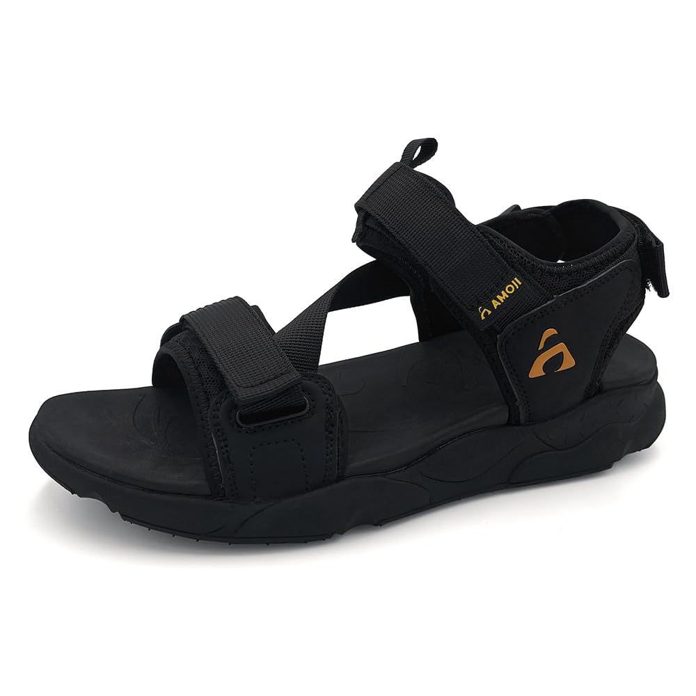 Size:27.0 cm_Color:ES707-ブラック [アモジ] サンダル メンズ