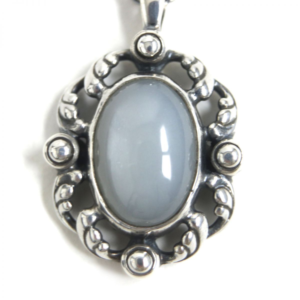 美品▽Georg Jensen ジョージジェンセン 2018 ブルーカルセドニー 