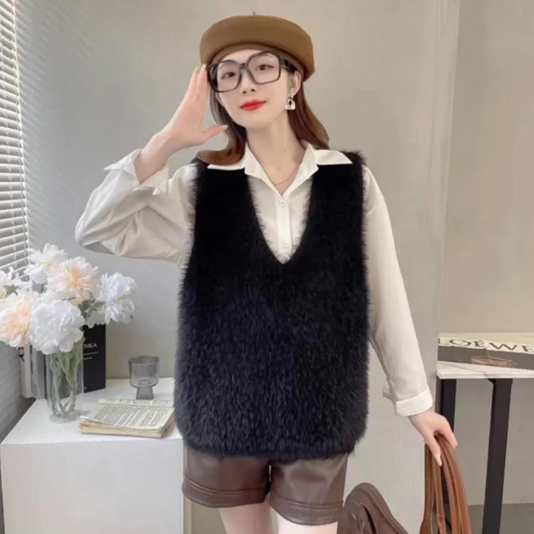 ニットトップス シャギーニット