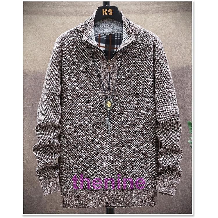 セーター メンズ ハーフジップ ジップアップ ニット ジッパー