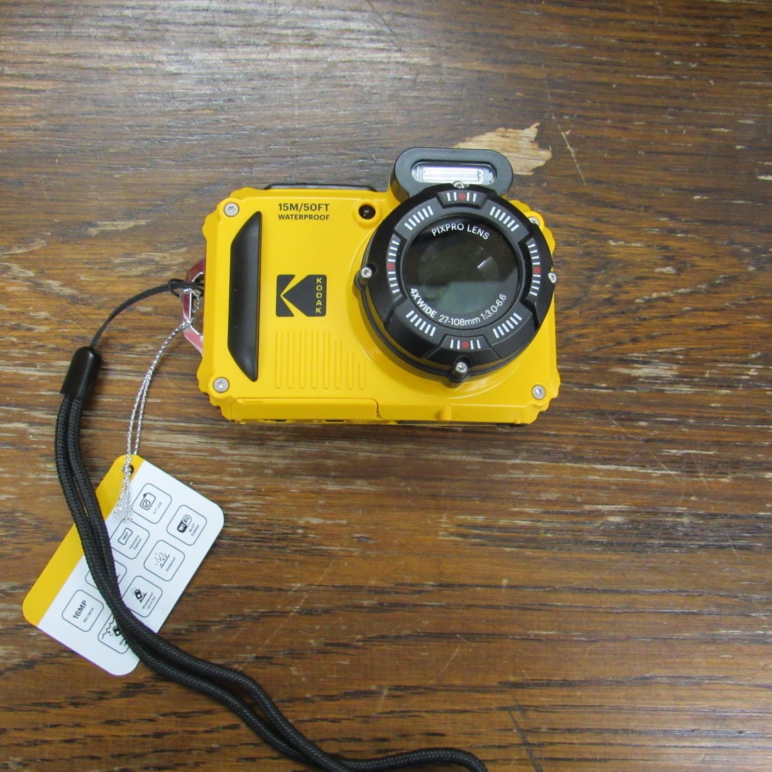 KODAK WPZ2 黄 デジタルカメラ　wi-fi付き防水　コンパクトデジカメ コダック 防水防塵デジタルカメラ WPZ2 イエロー 幅103