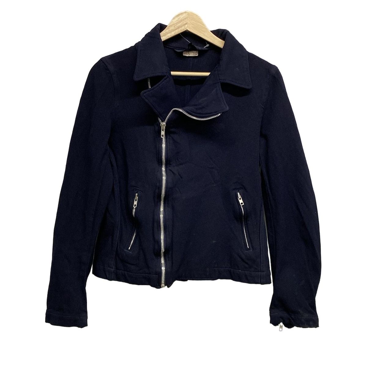 コムデギャルソンコムデギャルソン ブルゾン サイズS レディース - ダークネイビー 長袖 ジップアップ 縮絨加工 春 秋