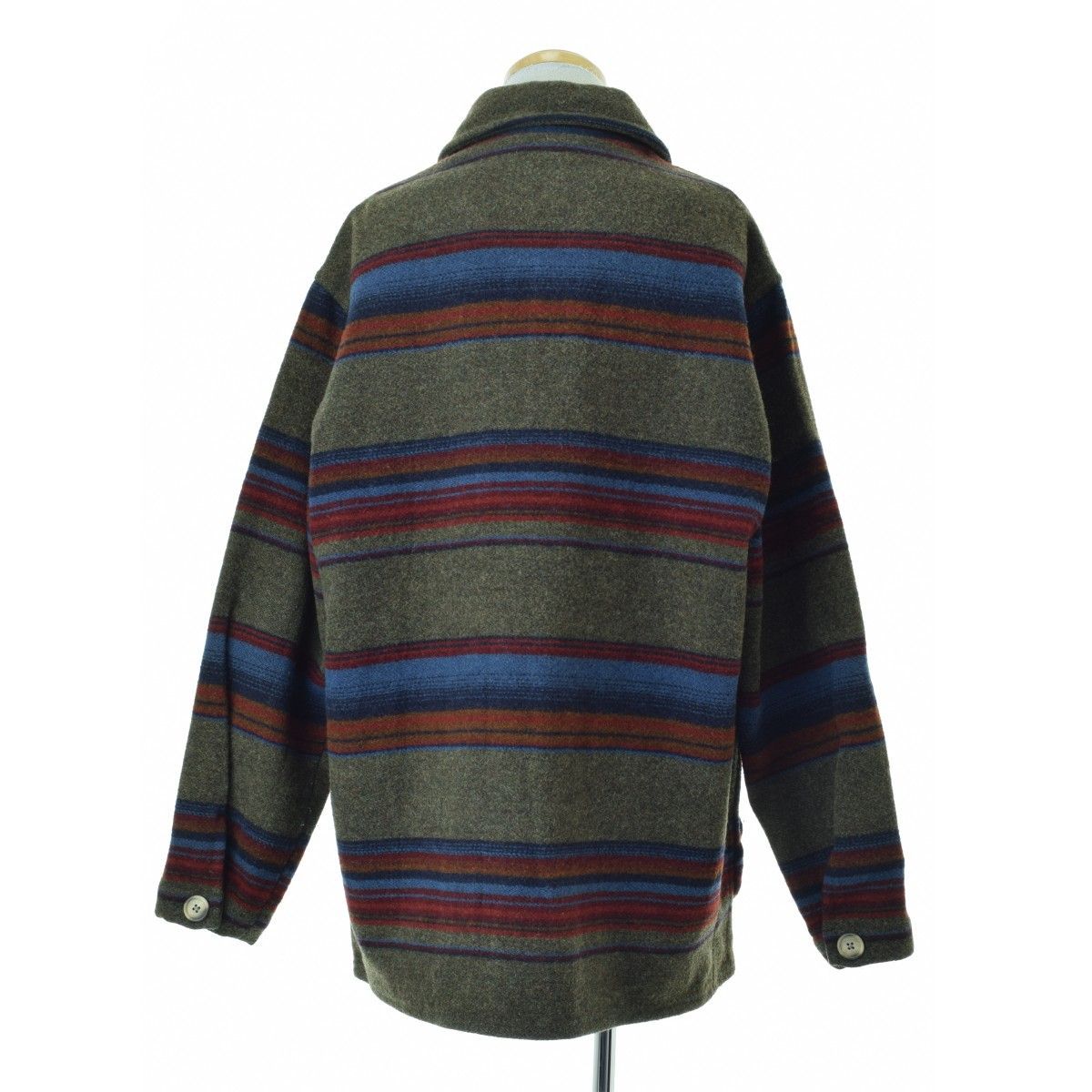 WOOLRICH】80s USA製 ボーダー柄ブランケットラグウールジャケット