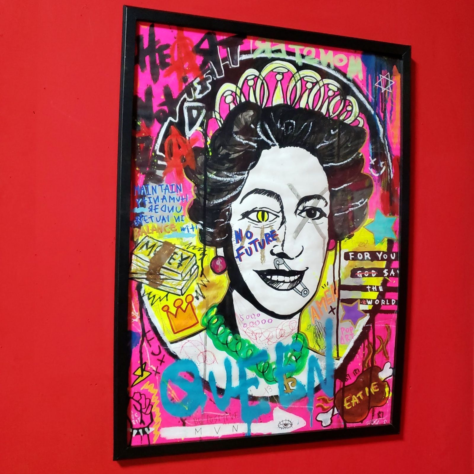 SALE】QUEEN(PINK)現代アート 絵画 イラスト ハンドメイド