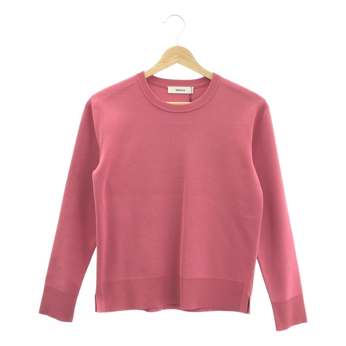 ebure エブール コットン シルク クルーネック ニット 38 ピンク レディース
