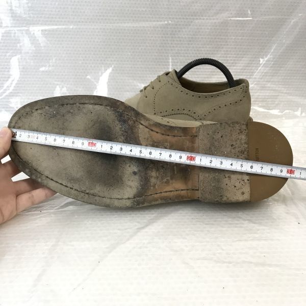 試着交換OK！イタリア製★ルイヴィトン/LOUIS VUITTON★スエード本革/ウイングチップ【6.5/25.0-25.5程度/ベージュ】ビジネス/dress shoes◆E-165 試着交換OK！イタリア製☆ルイヴィトン/LOUIS VUITTON☆スエード本革